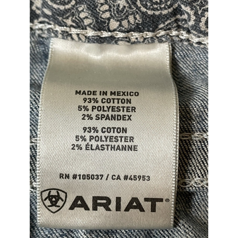 Ariat Blue Jean Shorts Women's 32 Distressed Cut Off Western Cowgirl Rodeo Jeans - Picture 6 of 7